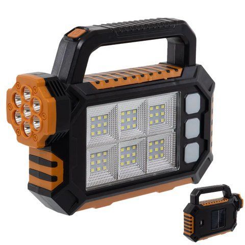 Ліхтар акумуляторний, 3 режими, USB, сонячна панель, 2800мАч, HS-8029-1-A, 7+54 SMD / Переносний ліхтарик / Прожектор з павербанк  0234564443 фото