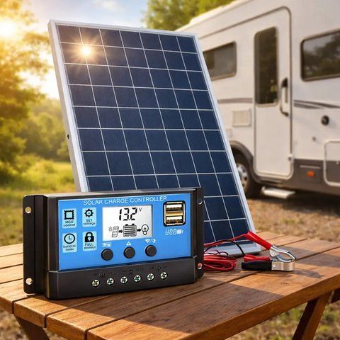 Комплект сонячна панель + контролер заряду, 100А, 12V/24V / Портативна сонячна панель / Контролер заряду сонячної панелі 0234592553 фото