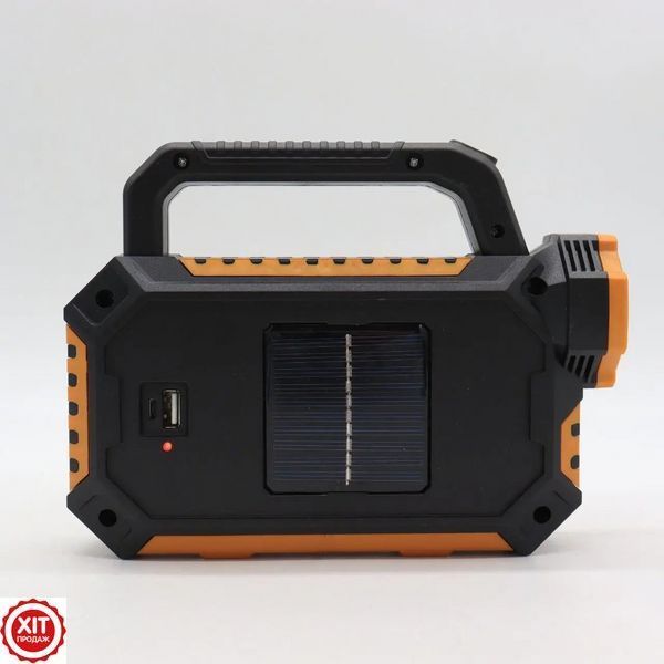 Ліхтар акумуляторний, 3 режими, USB, сонячна панель, 2800мАч, HS-8029-1-A, 7+54 SMD / Переносний ліхтарик / Прожектор з павербанк  0234564443 фото