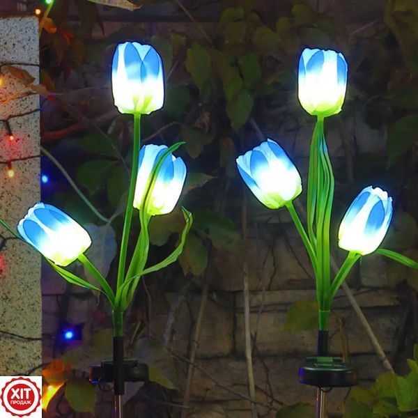 Садовий світильник на сонячній батареї 42,5см (1шт) Tulip, Тюльпан / Вуличний світильник для саду 0234573528 фото