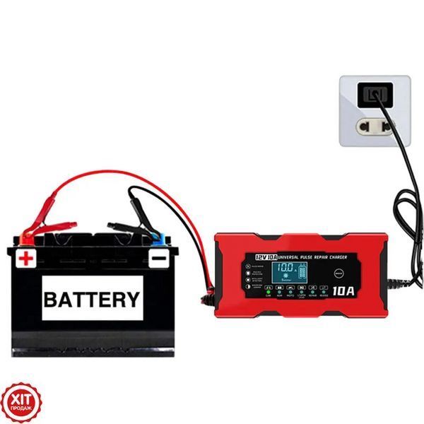 Зарядний пристрій для акумуляторів 12V, 10A / Зарядка для акумулятора / Імпульсне зарядне для АКБ 0234577644 фото