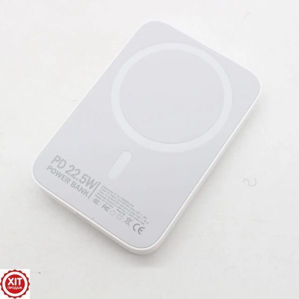 Магнітний павербанк 10000mAh, з підтримкою MagSafe, Type-C / Power Bank / Повербанк бездротовий   0234583834 фото