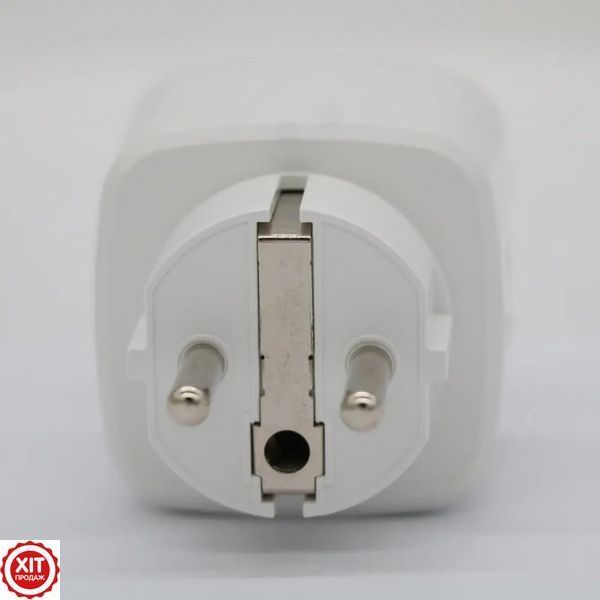 Розумна WiFi розетка з енергометром, на 20А, Tuya Smart 4400Вт, Біло-Сірий / Смарт розетка з лічильником електроенергії  023456741602 фото