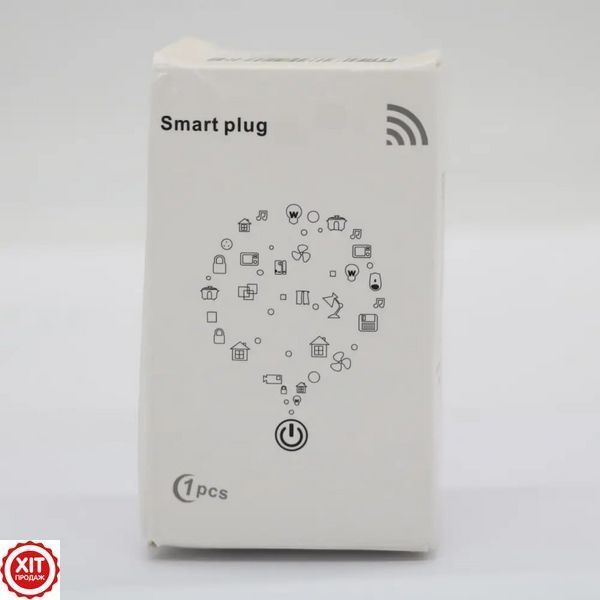 Розумна WiFi розетка з енергометром, на 20А, Tuya Smart 4400Вт, Біло-Сірий / Смарт розетка з лічильником електроенергії  023456741602 фото