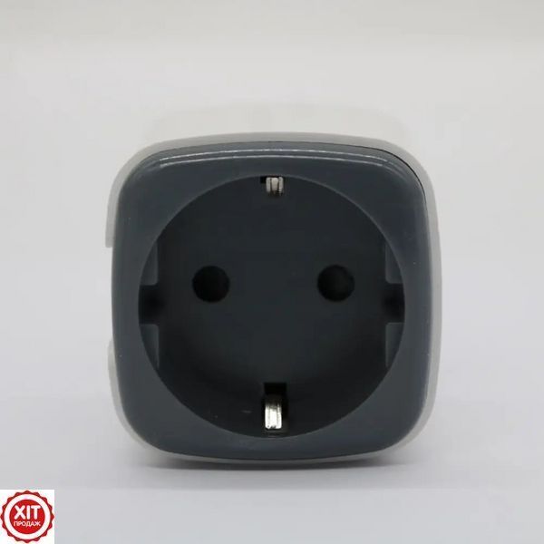 Розумна WiFi розетка з енергометром, на 20А, Tuya Smart 4400Вт, Біло-Сірий / Смарт розетка з лічильником електроенергії  023456741602 фото