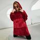 Плед толстовка з капюшоном (80х100 см), HUGGLE HOODIE, унісекс, Бордовий / Тепла толстовка-плед для дому  0123461389 фото 3