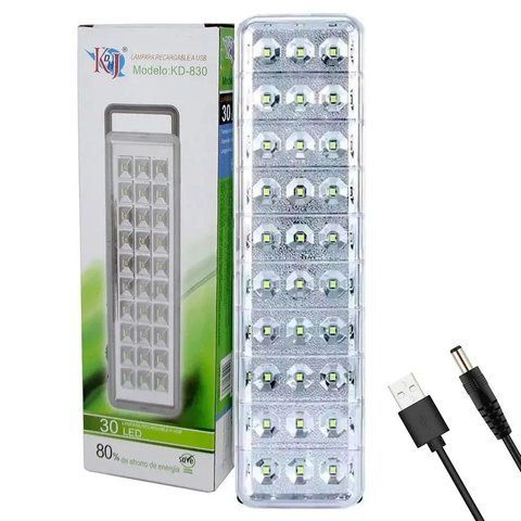 Аварійний світильник-ліхтар 1200 мАг, 30 LED, KD-630 / Світлодіодна LED лампа на акумуляторі, 2 режими 0234565328 фото