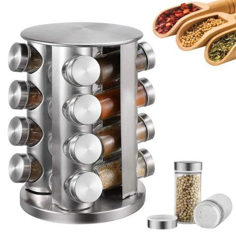 Набір для спецій на підставці 16 відсіків Spice carousel R66-16 / Карусель органайзер для зберігання приправ 0234570166 фото