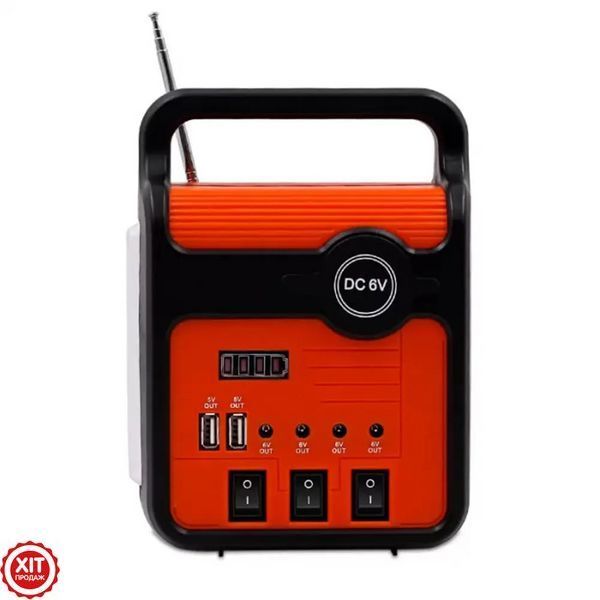 Ліхтар + PowerBank 4500 mAh EP-371BT + 3 лампочки / Портативна сонячна станція / Переносний ліхтар  0234565527 фото