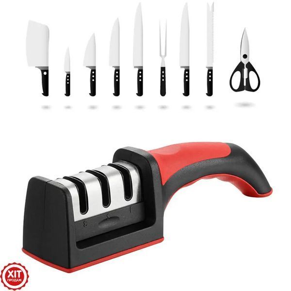 Точилка для ножів Sharpener RS-168 NJ-523 / Кухонна механічна точилка / Ножеточка 0234565861 фото