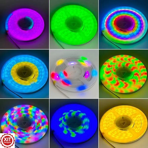Розумна неонова стрічка RGB 5м, від USB, з Bluetooth та пультом / Світлодіодна підсвітка в кімнату / Гнучкий неон 0234576026 фото