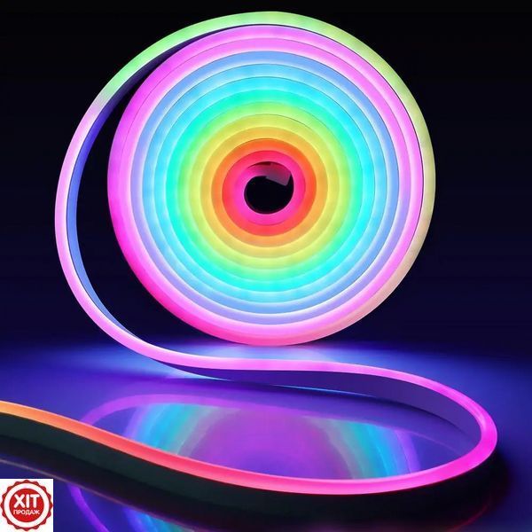 Розумна неонова стрічка RGB 5м, від USB, з Bluetooth та пультом / Світлодіодна підсвітка в кімнату / Гнучкий неон 0234576026 фото