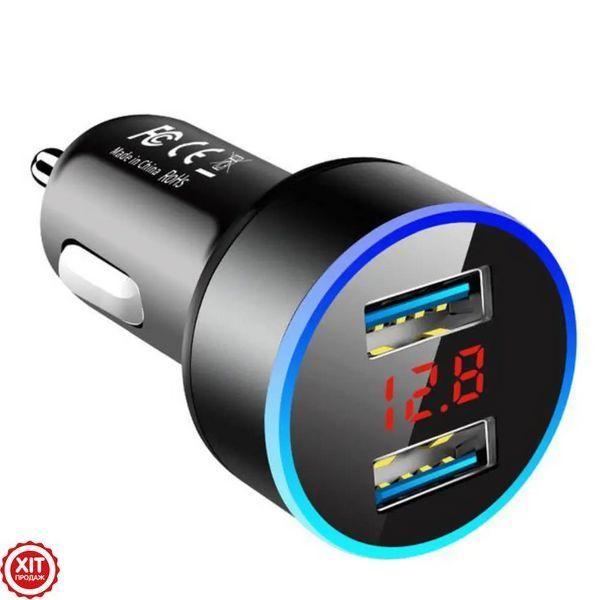 Адаптер автомобільний CAR USB HC6 на 2 USB / Автомобільний зарядний пристрій в прикурювач  0234571211 фото