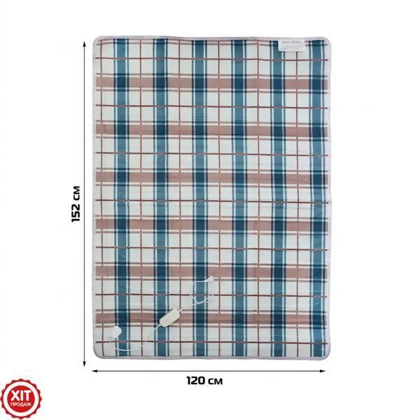 Ковдра з підігрівом Warm Home NS-IB1 (152x120 см), 100 Вт, Клітина, Синя / Електроковдра / Плед з підігрівом  0234564487 фото