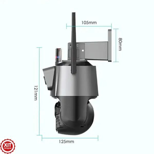 Вулична WIFI камера відеоспостереження (6MP, Full HD) Dual Lens / Поворотна IP камера спостереження 0234568441 фото