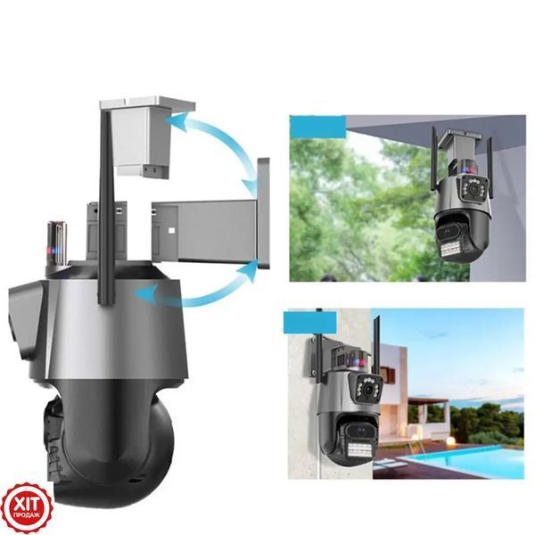 Вулична WIFI камера відеоспостереження (6MP, Full HD) Dual Lens / Поворотна IP камера спостереження 0234568441 фото