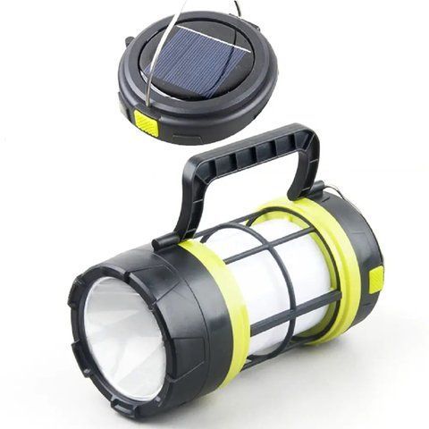 Ліхтар на сонячній батареї LED F-910, з PowerBank / Акумуляторний кемпінговий світильник  0234568340 фото