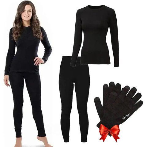 Жіноча термобілизна BioActive (XS-3XL) + Подарунок Сенсорні рукавички iGloves / Термокомплект для жінок  0123457044  (звязка) фото