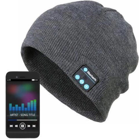 Шапка з Bluetooth навушниками та мікрофоном 22х21см, від USB / Трикотажна шапка з гарнітурою / Шапка-колонка 0123457821 фото