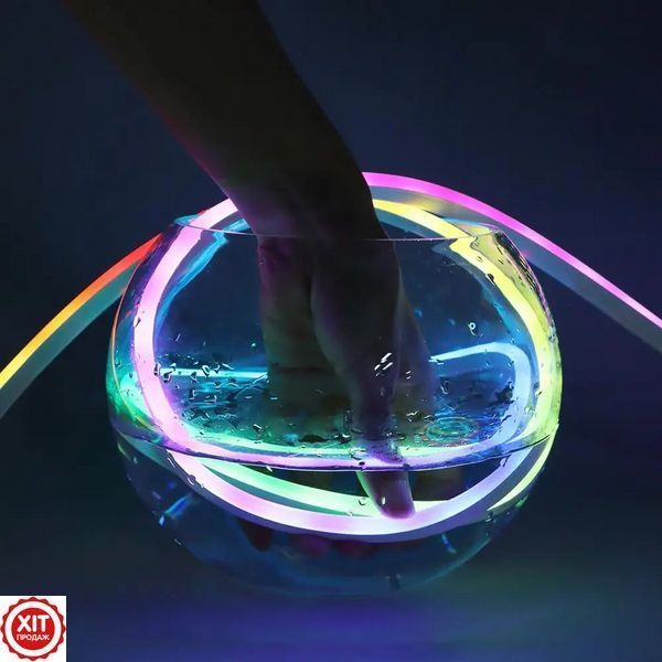 Розумна неонова стрічка RGB 5м + Подарунок Блок живлення CX QC03 / Світлодіодне підсвічування в кімнату / Гнучкий неон  0234576026 фото