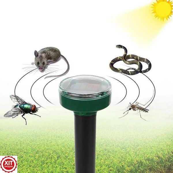 Комплект 2 шт, Ультразвуковий відлякувач кротів, гризунів Garden Pro / Відлякувач на сонячній батареї 0234562354 фото