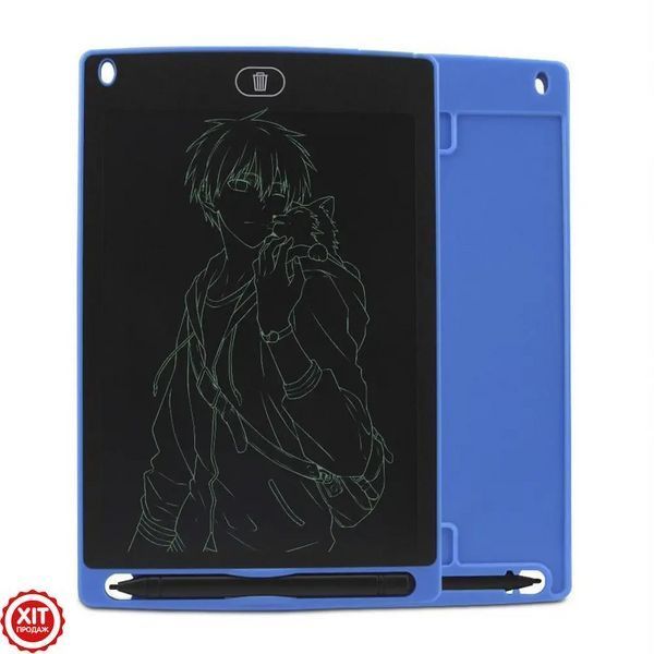 Розвиваючий графічний LCD планшет для малювання (8,5") + стілус, Dex, Синій / Кольорова дошка для записів  0234566317 фото