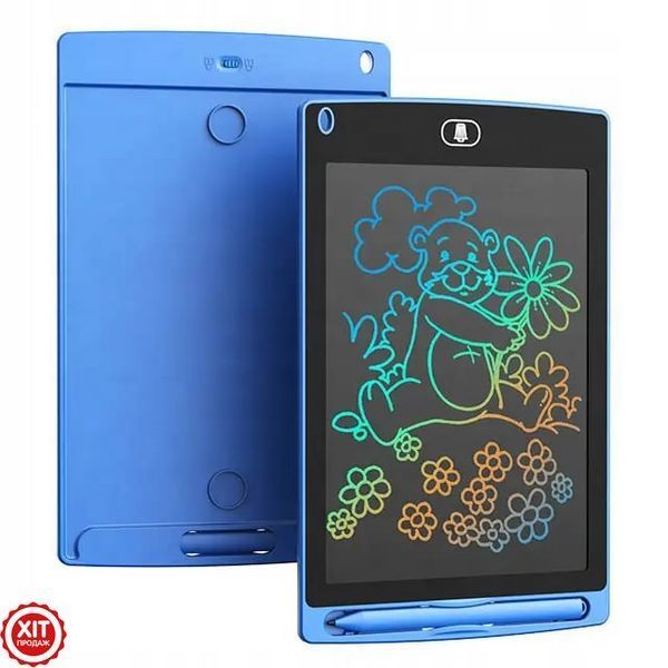 Розвиваючий графічний LCD планшет для малювання (8,5") + стілус, Dex, Синій / Кольорова дошка для записів  0234566317 фото