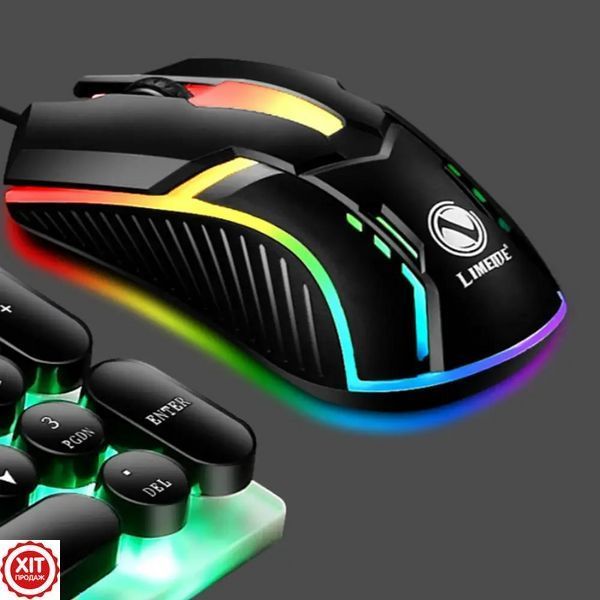 Ігрова мишка провідна Limeive S1 e-sports, з USB та підсвічуванням RGB, Чорна / Комп'ютерна миша 0234568381 фото