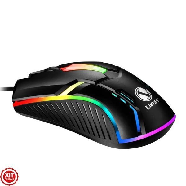 Ігрова мишка провідна Limeive S1 e-sports, з USB та підсвічуванням RGB, Чорна / Комп'ютерна миша 0234568381 фото