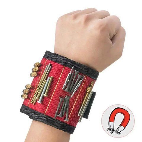 Магнітний браслет для інструментів Magnetic Wristband, Червоний / Магнітний браслет для кріплення свердел  0123459784 фото