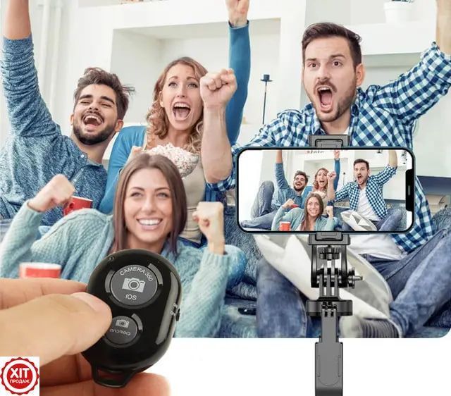 Пульт блютуз для селфі Bluetooth / Кнопка для селфі дистанційного керування 0123463496 фото