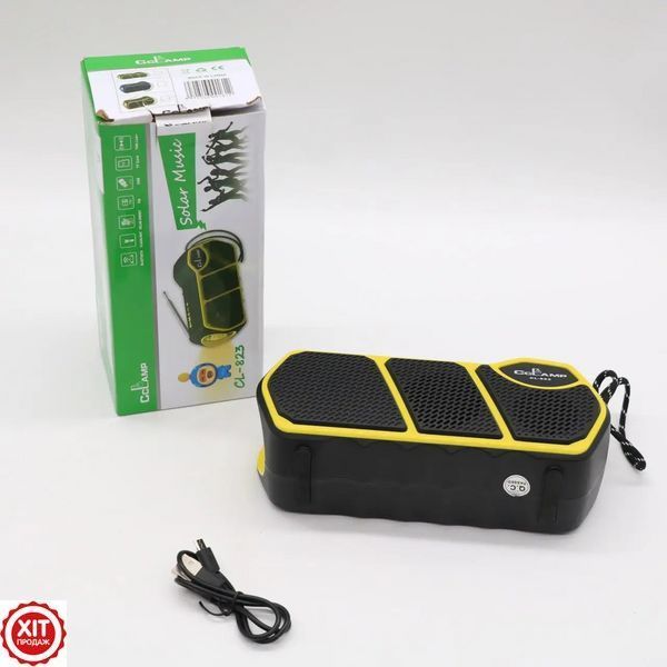 Bluetooth колонка CL-823, з сонячною панеллю та ліхтариком / Портативний радіоприймач з PowerBank  0234568169 фото