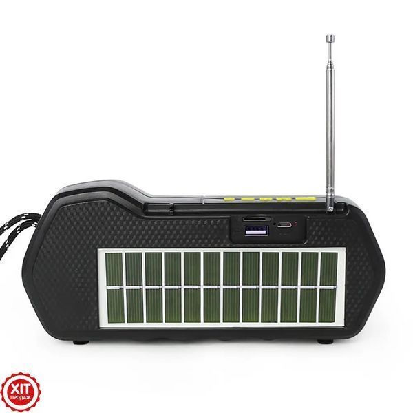 Bluetooth колонка CL-823, з сонячною панеллю та ліхтариком / Портативний радіоприймач з PowerBank  0234568169 фото