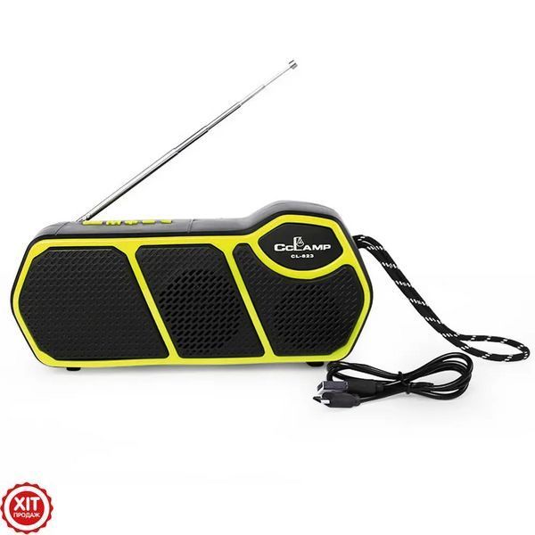 Bluetooth колонка CL-823, з сонячною панеллю та ліхтариком / Портативний радіоприймач з PowerBank  0234568169 фото