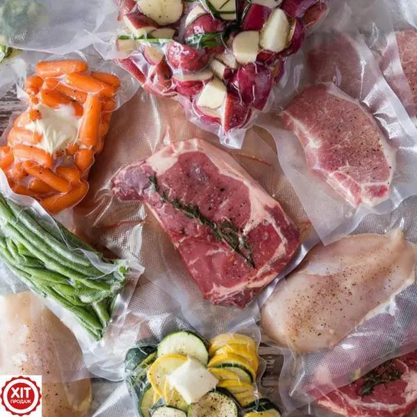 2шт Пакети в рулоні для вакууматора 5 м х 20 см / Вакуумний рулон для вакуумного пакувальника та зберігання їжі 0234562374 фото