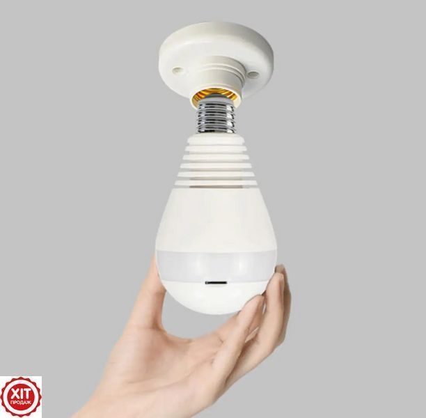 Панорамна камера відеоспостереження Wi-Fi SMART CAMERA IP "Лампочка" CAD-B13 H302 2MP / Бездротова IP камера 0123464438 фото