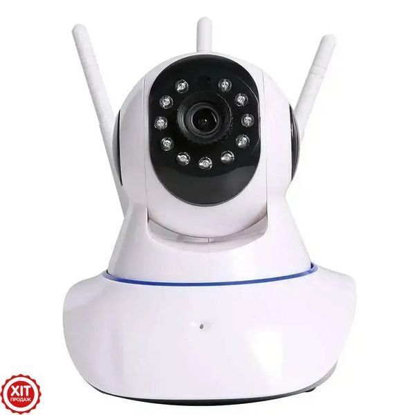 Камера відеоспостереження бездротова, з 3 антенами, WIFI, I-100AG, Біла / Внутрішня IP камера   0234564647 фото