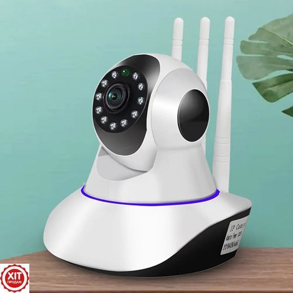 Камера відеоспостереження бездротова, з 3 антенами, WIFI, I-100AG, Біла / Внутрішня IP камера   0234564647 фото