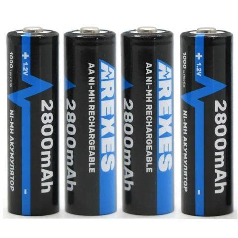Комплект 4шт Акумулятор пальчиковий АА, 2800mAh Arexes / Акумуляторна батарейка / Багаторазова батарейка 0234571627 фото