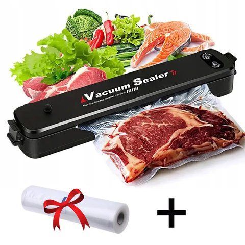 Вакууматор Vacuum Sealer + Подарунок Вакуумні пакети 5м х 25см / Пакувальник вакуумний / Вакуумний пакувальник  0234562465 фото