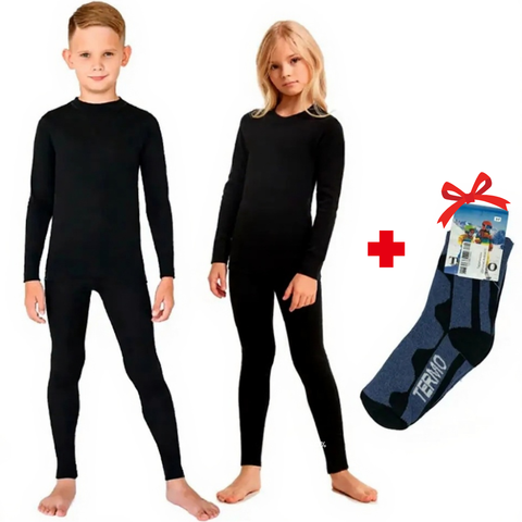 Комплект термобілизни дитячої BioActive, розмір 30 + Подарунок Термошкарпетки Termo Socks / Термокофта + термоштани для дівчинки та хлопчика 0123462427 (звязка) фото