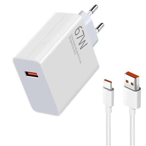 Мережевий зарядний пристрій USB з кабелем USB-TYPE C, 67W / Адаптер зі швидкою зарядкою / Зарядка для телефона 0234577342 фото