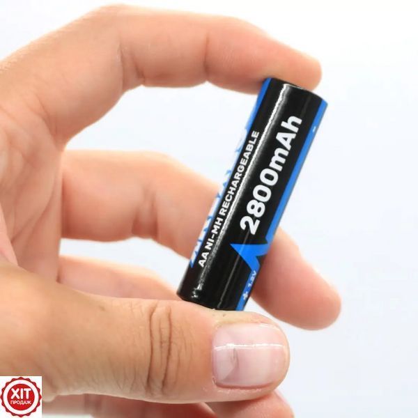 Комплект 4шт Акумулятор пальчиковий АА, 2800mAh Arexes / Акумуляторна батарейка / Багаторазова батарейка 0234571627 фото