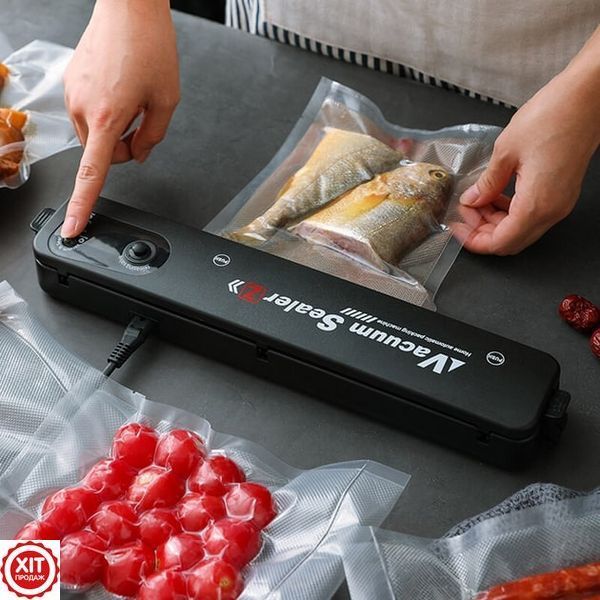 Вакууматор Vacuum Sealer + Подарунок Вакуумні пакети 5м х 25см / Пакувальник вакуумний / Вакуумний пакувальник  0234562465 фото