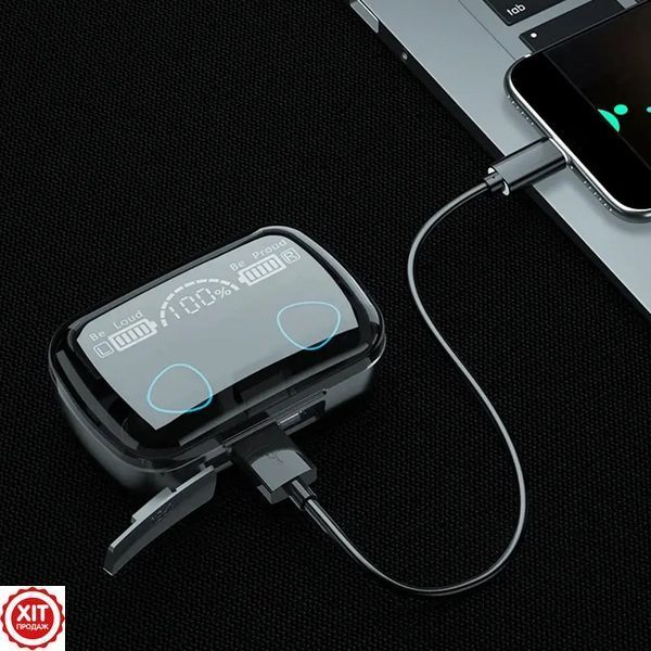 Бездротові Bluetooth навушники з дисплеєм та мікрофоном TWS M10 / Блютуз навушники з функцією PowerBank 0234569839 фото