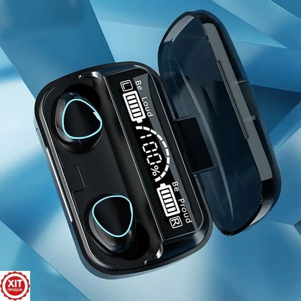 Бездротові Bluetooth навушники з дисплеєм та мікрофоном TWS M10 / Блютуз навушники з функцією PowerBank 0234569839 фото