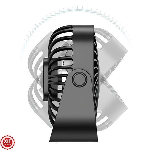 USB вентилятор настільний 5Вт (3 режими) Topk, Чорний / Міні вентилятор з USB / Вентилятор для столу  0234572671 фото