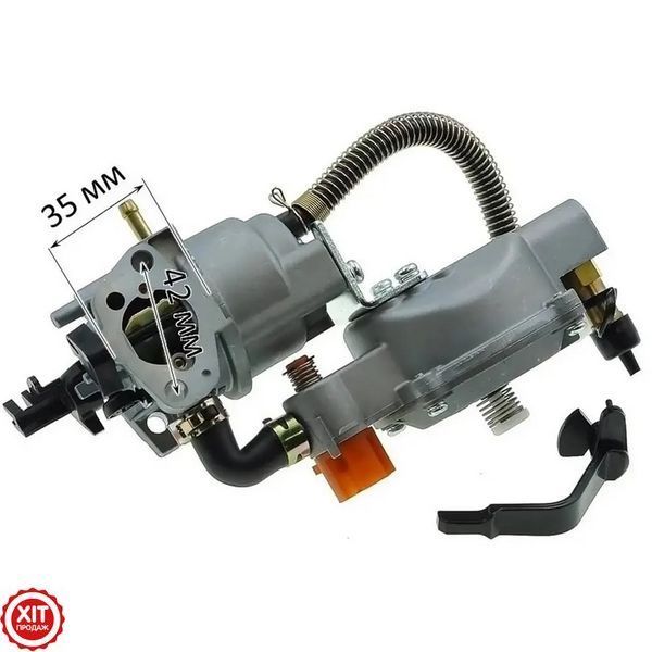 Карбюратор + газовий редуктор для генератора 2-3кВт, 168F/170F / Карбюратор газ/бензин для генератора  0234574907 фото