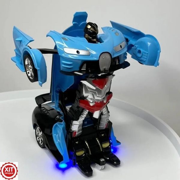 Радіокерована Машинка-Трансформер Bugatti Robot Car Size 18 СИНЯ / Трансформер з пультом та акумулятором 02345617110 фото