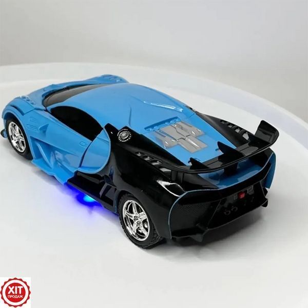 Радіокерована Машинка-Трансформер Bugatti Robot Car Size 18 СИНЯ / Трансформер з пультом та акумулятором 02345617110 фото